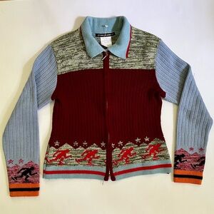 Vintage Custo full zip jacquard sweater